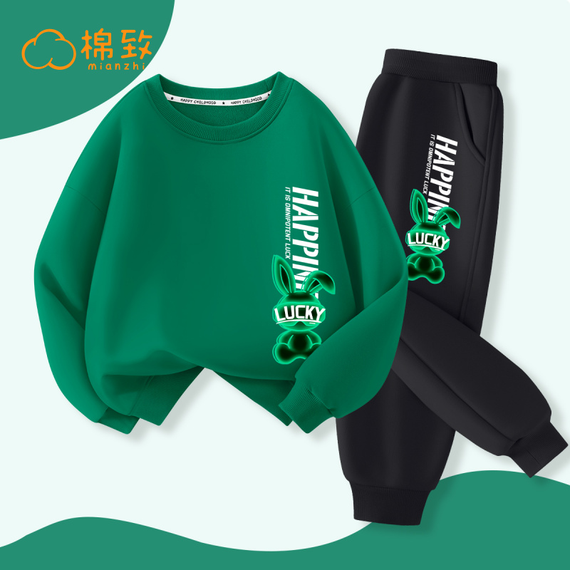 棉致男童秋季套装儿童潮牌服装男孩秋装春秋款运动衣服中大童童装