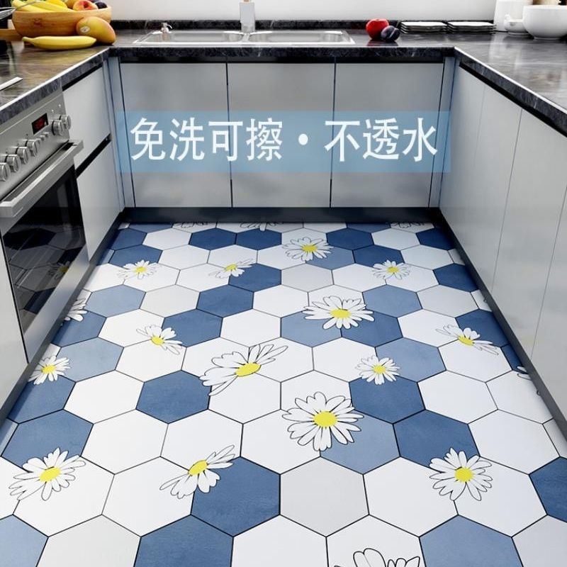 免洗可擦防滑厨房简约专用门垫PVC入户门防油满铺净可裁剪耐脏