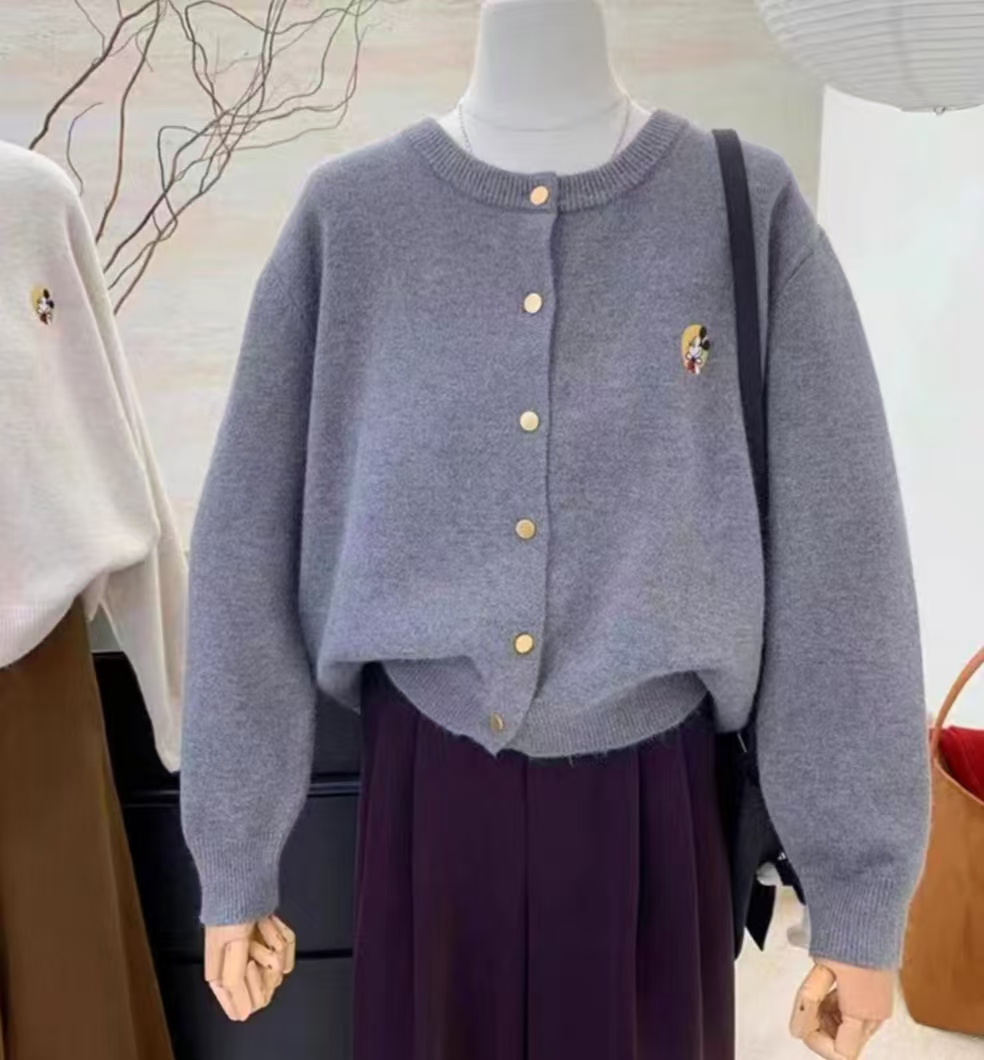 春季新款外套针织开衫休闲百搭秋季女外套 米老鼠刺绣网红A11