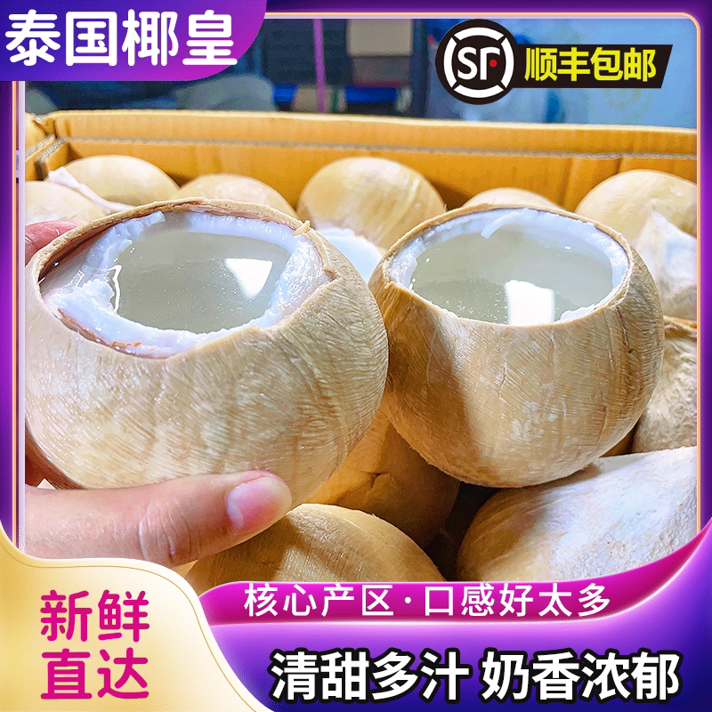 进口泰国新鲜椰皇当季网红椰子批发椰青奶椰孕妇水果单果300克起