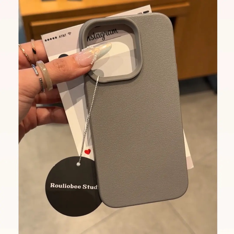 高级感灰适用iphone16promax荔枝纹苹果15手机壳14/13/12壳潮牌