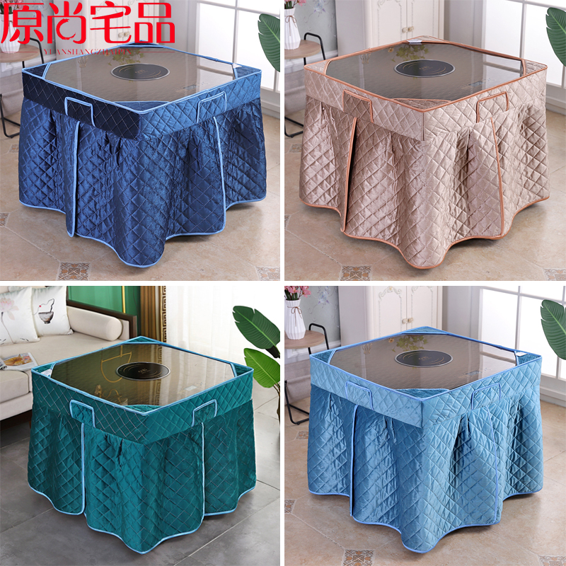 新款烤火罩套加厚加绒电炉罩长方形茶几电暖炉取暖炉烤火桌子罩套