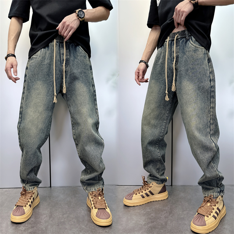 春秋休闲裤秋冬加肥潮流男裤感裤子直筒百搭新款男款