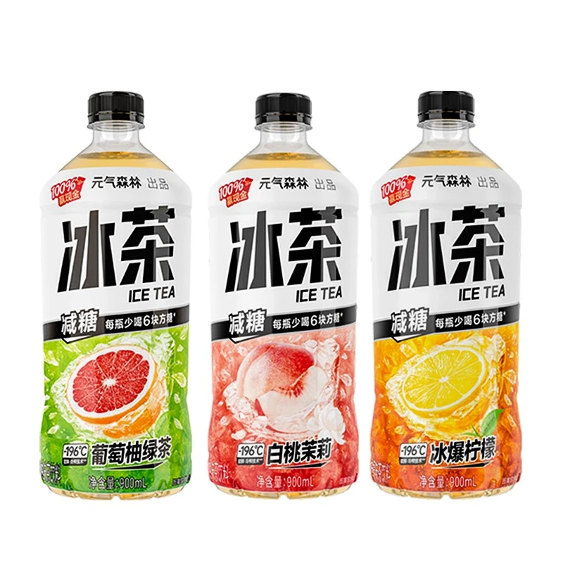 元气森林 冰茶柠檬茶饮品 大瓶装900ml*3瓶 白桃葡萄柚柠檬茶饮料