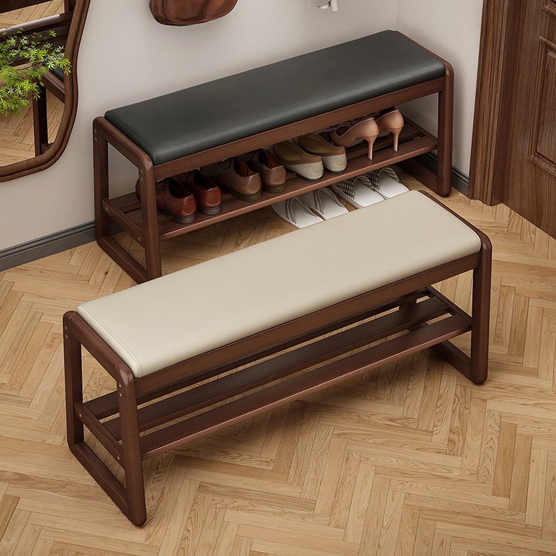 鞋架子多层家用门口实木换鞋凳可坐简约轻奢北欧玄关可坐式穿鞋凳