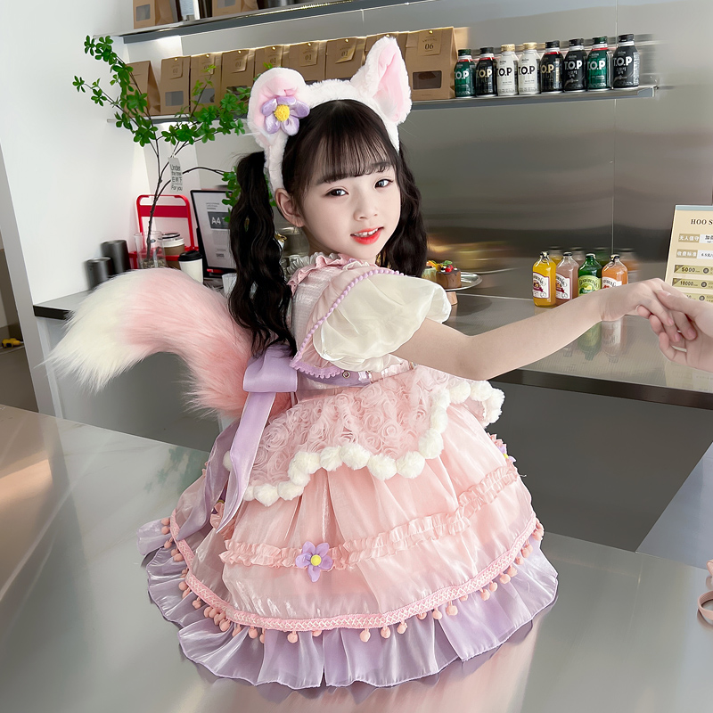 洛丽塔女童公主裙夏季2025新款洋气儿童玲娜贝儿小女孩生日裙子
