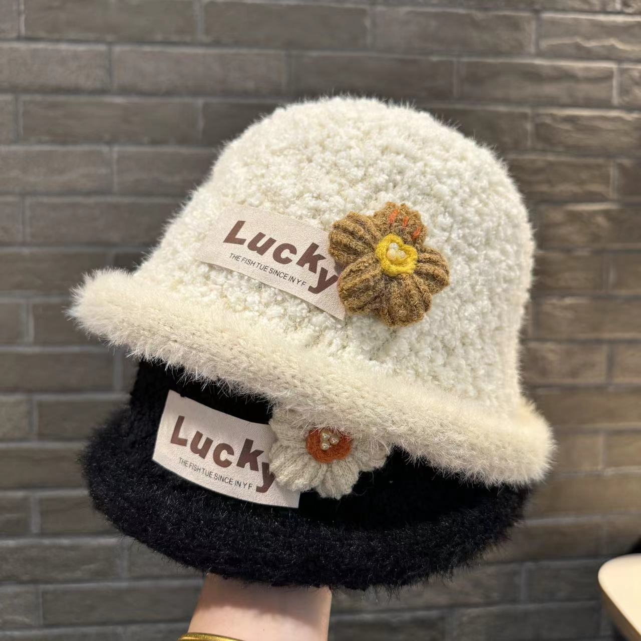 韩版儿童帽子秋冬季女童小香风渔夫帽保暖洋气宝宝针织毛绒水桶帽