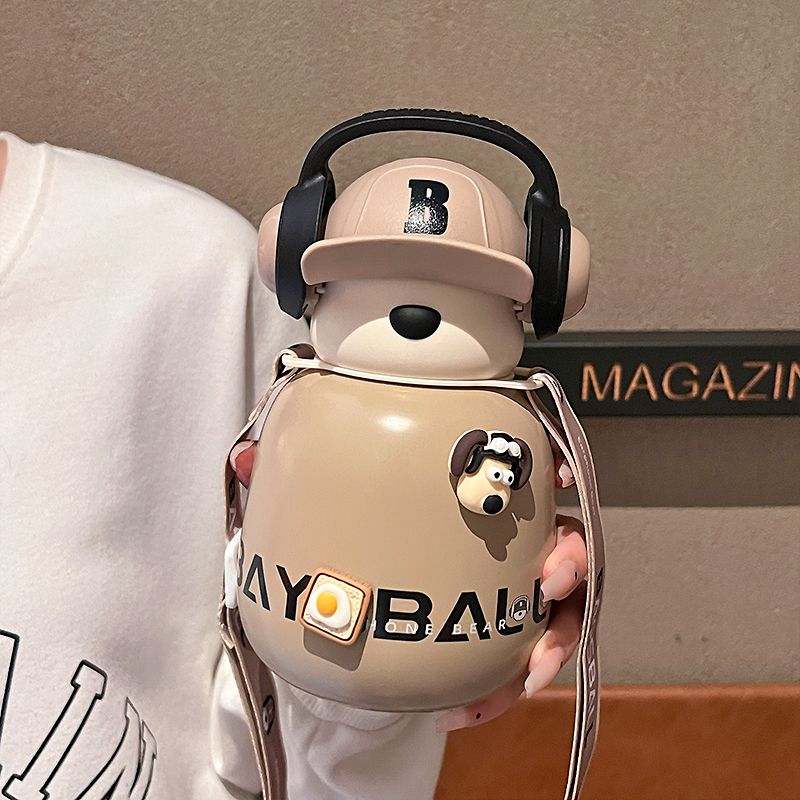 高颜值保温杯大容量316不锈钢学生水杯女生可爱高级感杯子带吸管