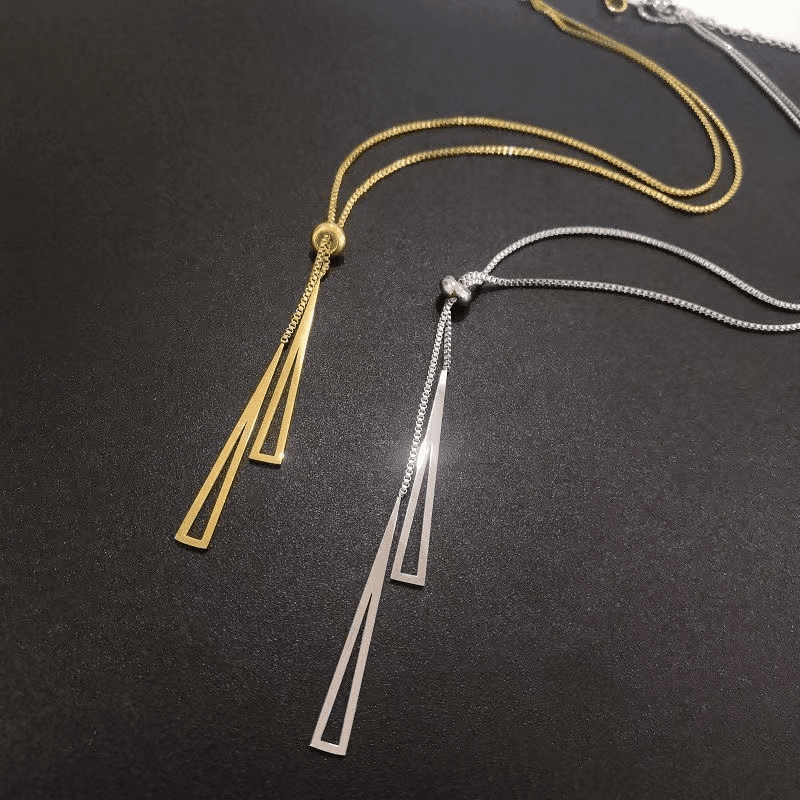 合金项链 流苏长款可调节网红项链时尚轻奢毛衣链配饰高档气质