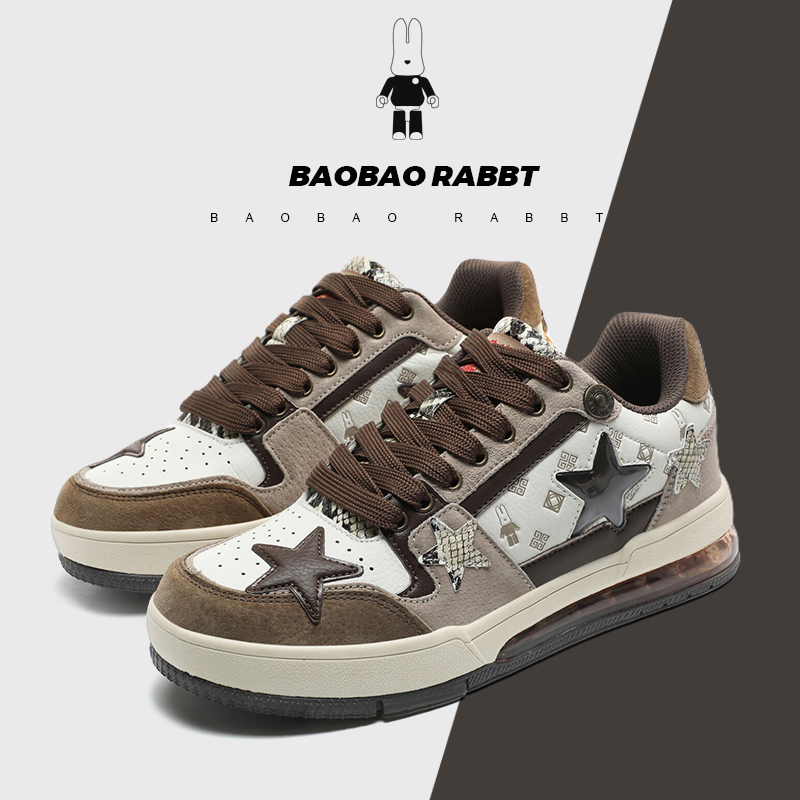 BAOBAO RABBIT星星鞋女板鞋男款休闲鞋情侣时尚潮鞋低帮百搭88288