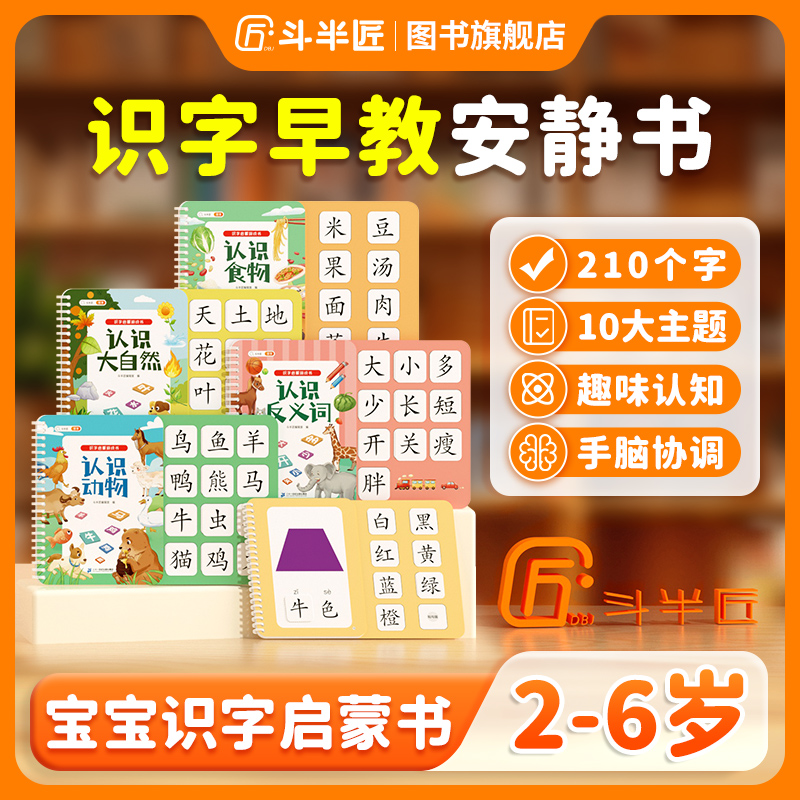 【斗半匠】识字早教安静书启蒙游戏书2-6岁幼儿绘本学前认字手脑