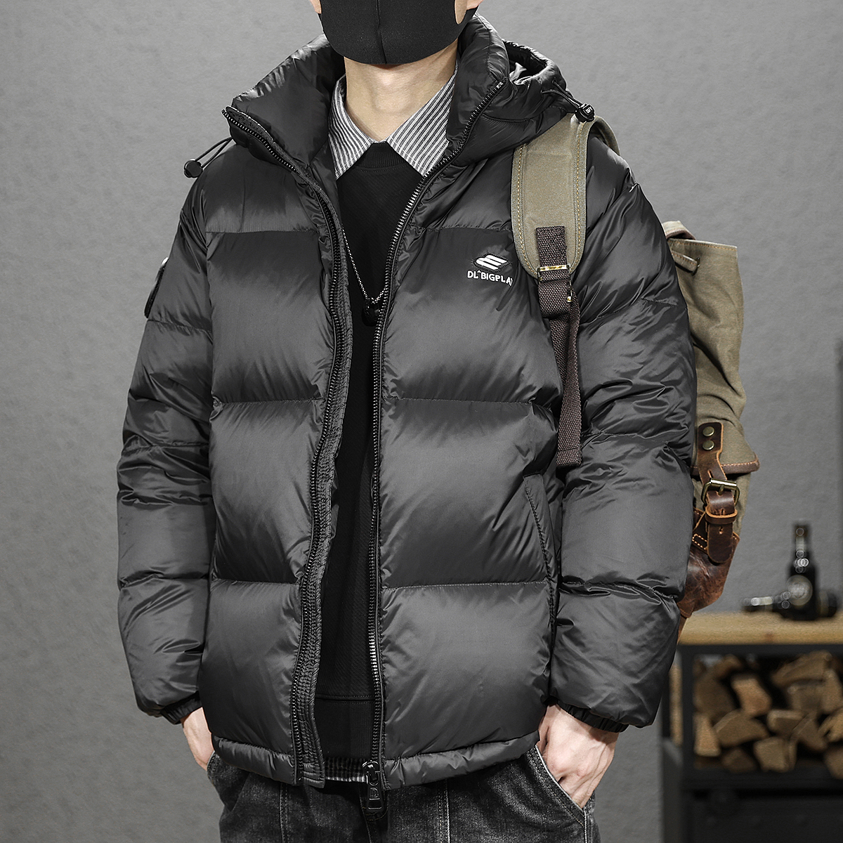 美式高充绒蓬松羽绒服男冬季新款加厚保暖面包服大码宽松鸭绒外套