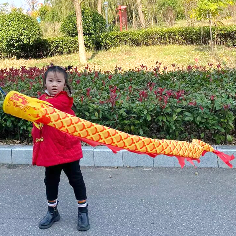 儿童甩龙彩带舞龙健身龙幼儿园舞龙道具儿童甩龙舞龙彩带