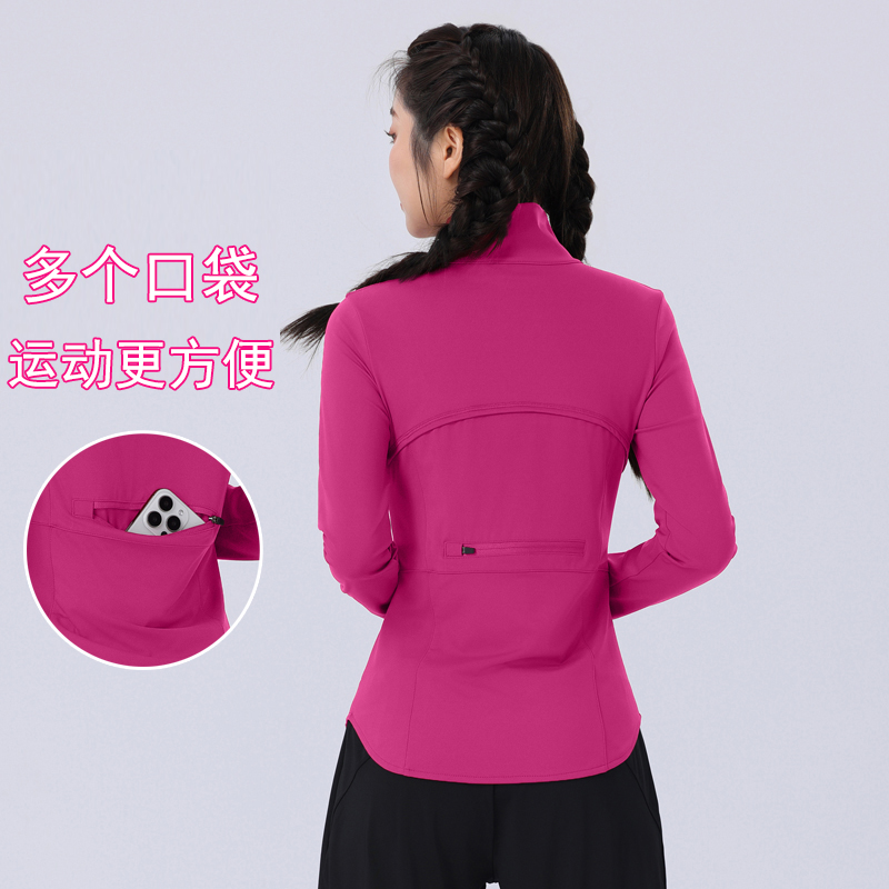 胖mm大码秋冬健身运动外套女跑步速干晨跑瑜伽服长袖拉链开衫上衣