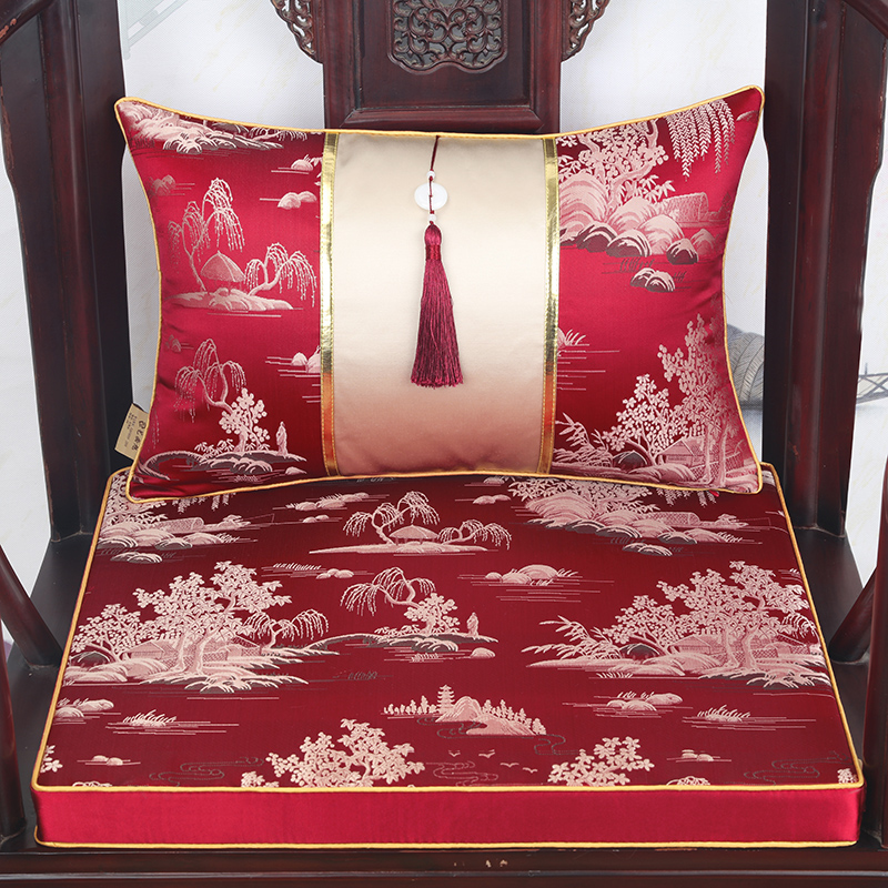 新中式红木沙发坐垫椅子垫实木餐椅垫圈椅座垫茶桌椅垫座椅垫子