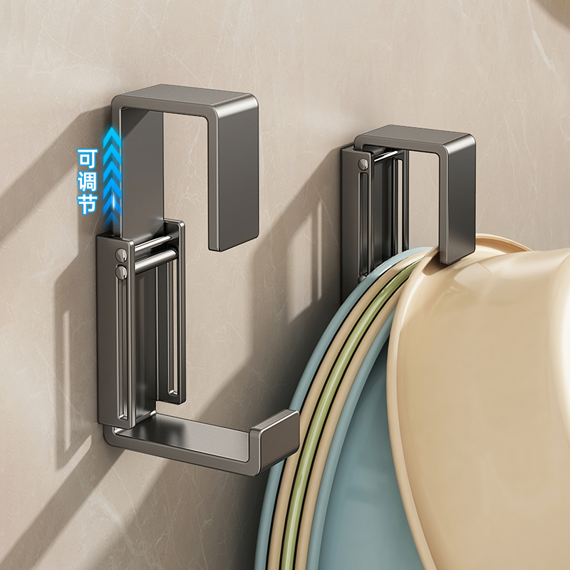 优勤洗脸盆收纳架免打孔壁挂式卫生间浴室置物架子放脸盆挂钩神器