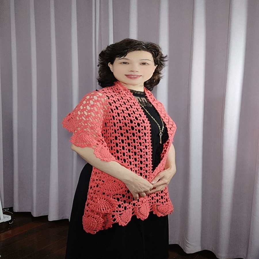 白云菠萝花锦披肩教程