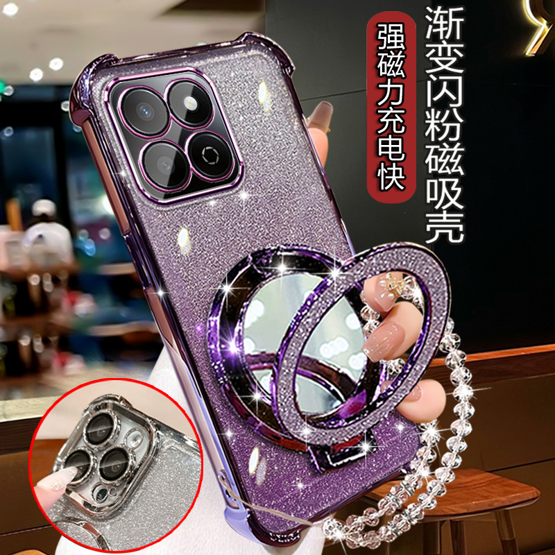 适用荣耀畅玩60plus网红手机壳5g四角防摔ALT-AN00镜头全包轻奢潮