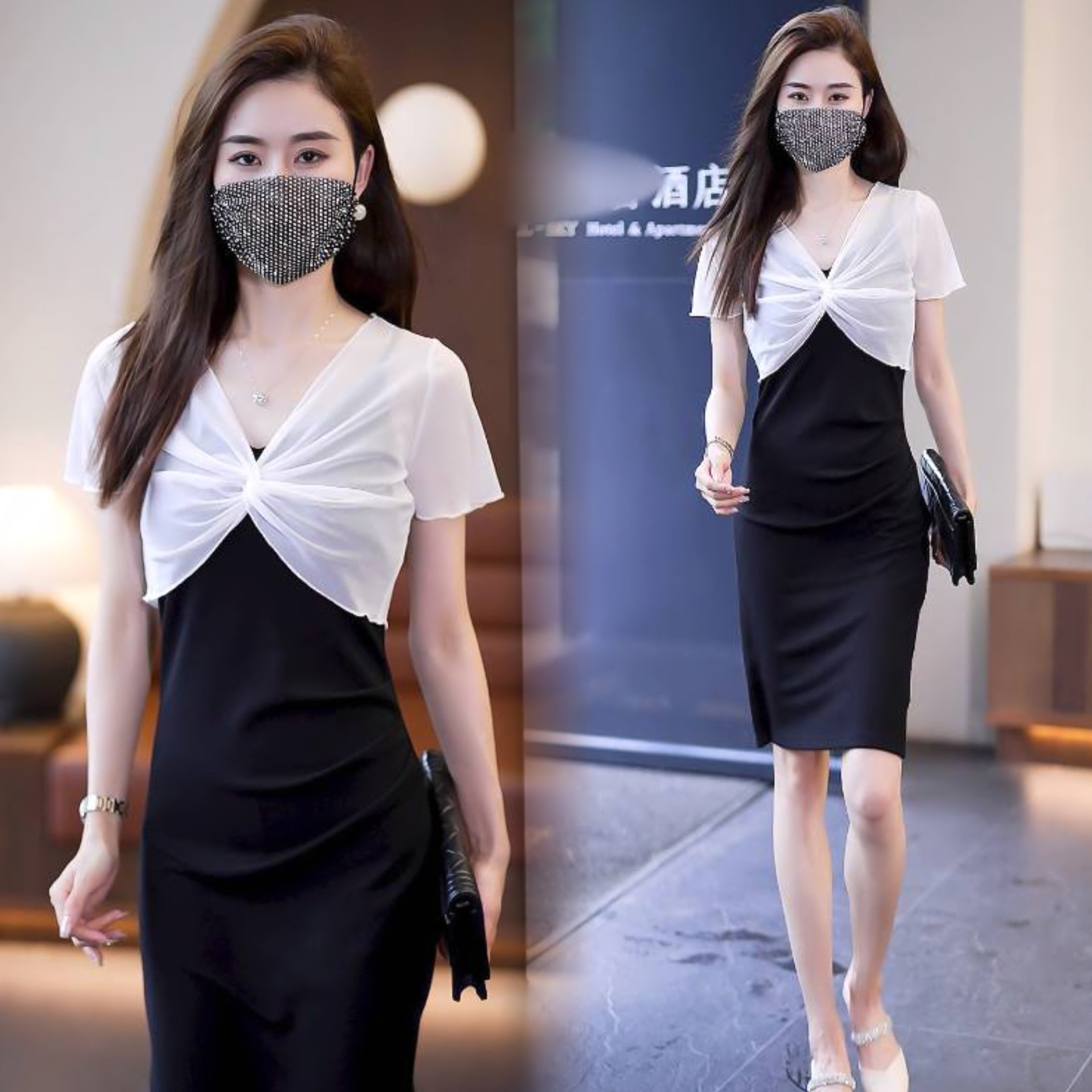 网红小披肩短袖罩衫女夏季吊带裙外搭短款防晒小坎肩白色扭结上衣