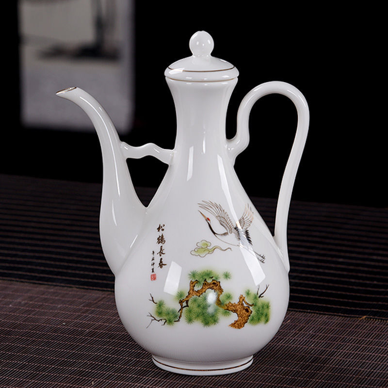 酒壶陶瓷德化 酒具酒杯 分酒器 仿古创意中式分酒壶家用 酒店酒具