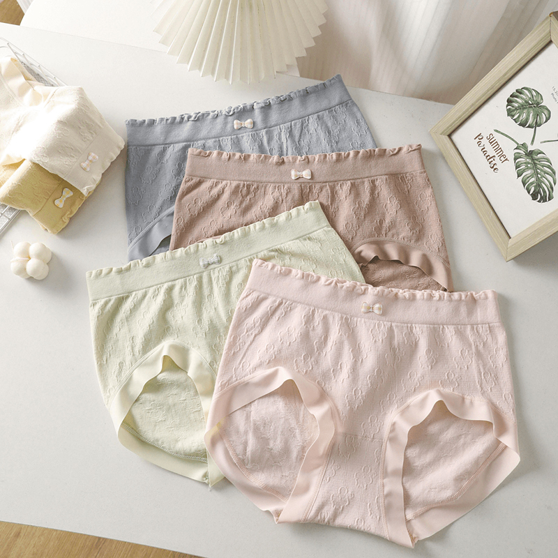 纤小象80-220斤4条装大码无痕中腰包臀舒适透气少女无缝内裤女