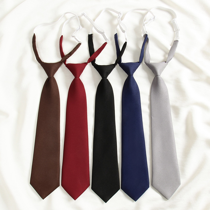日系jk领带女学院风懒人免打黑色红色学生休闲灰色小领带衬衫领结