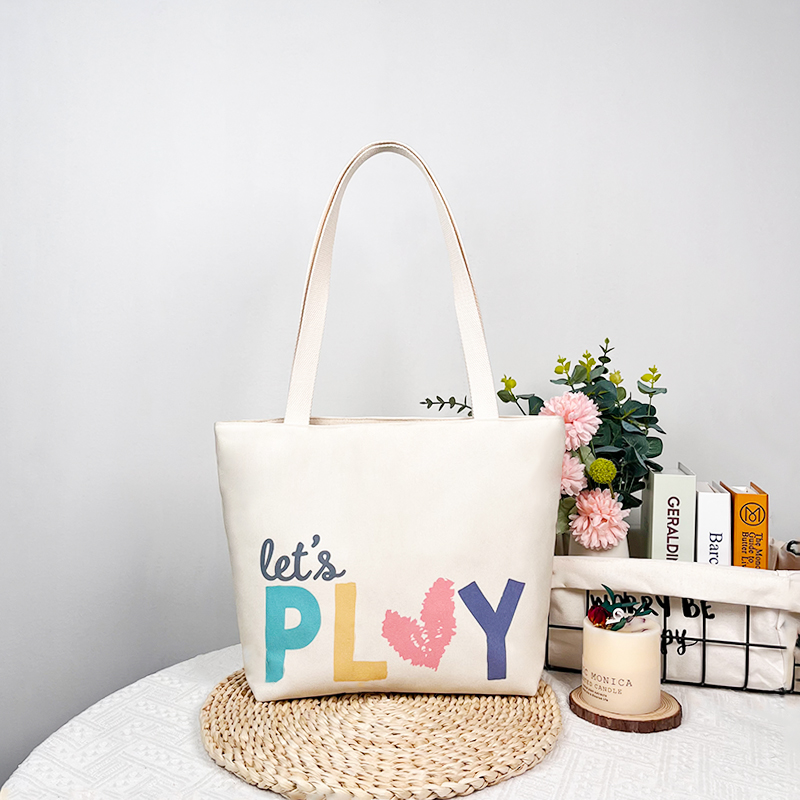 2024PLay时尚夏季百搭文艺网红帆布包托特包包大容量单肩饭盒包