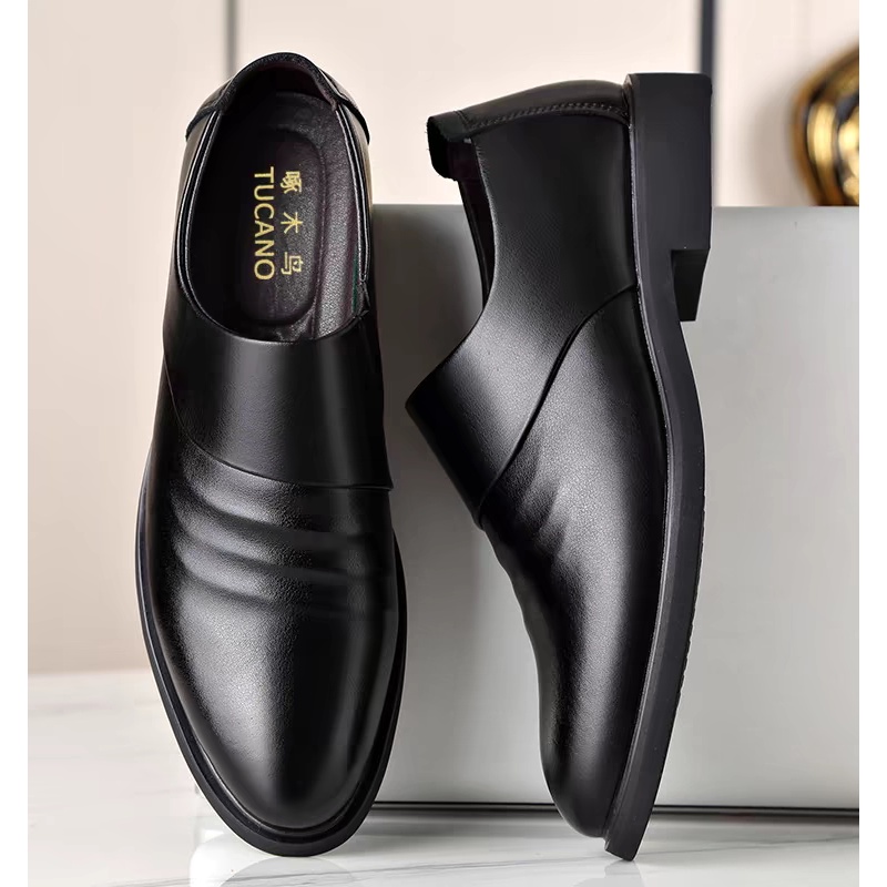 啄木鸟皮鞋男士2025秋季新款商务时尚正装男鞋尖头百搭潮休闲鞋子