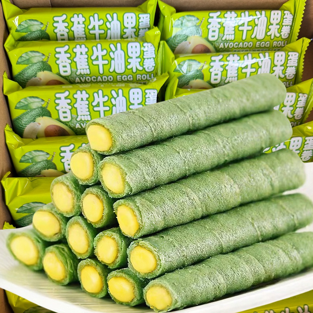 【整箱48根】追剧整箱香蕉牛油果蛋卷浓郁点心酥脆零食好吃休闲