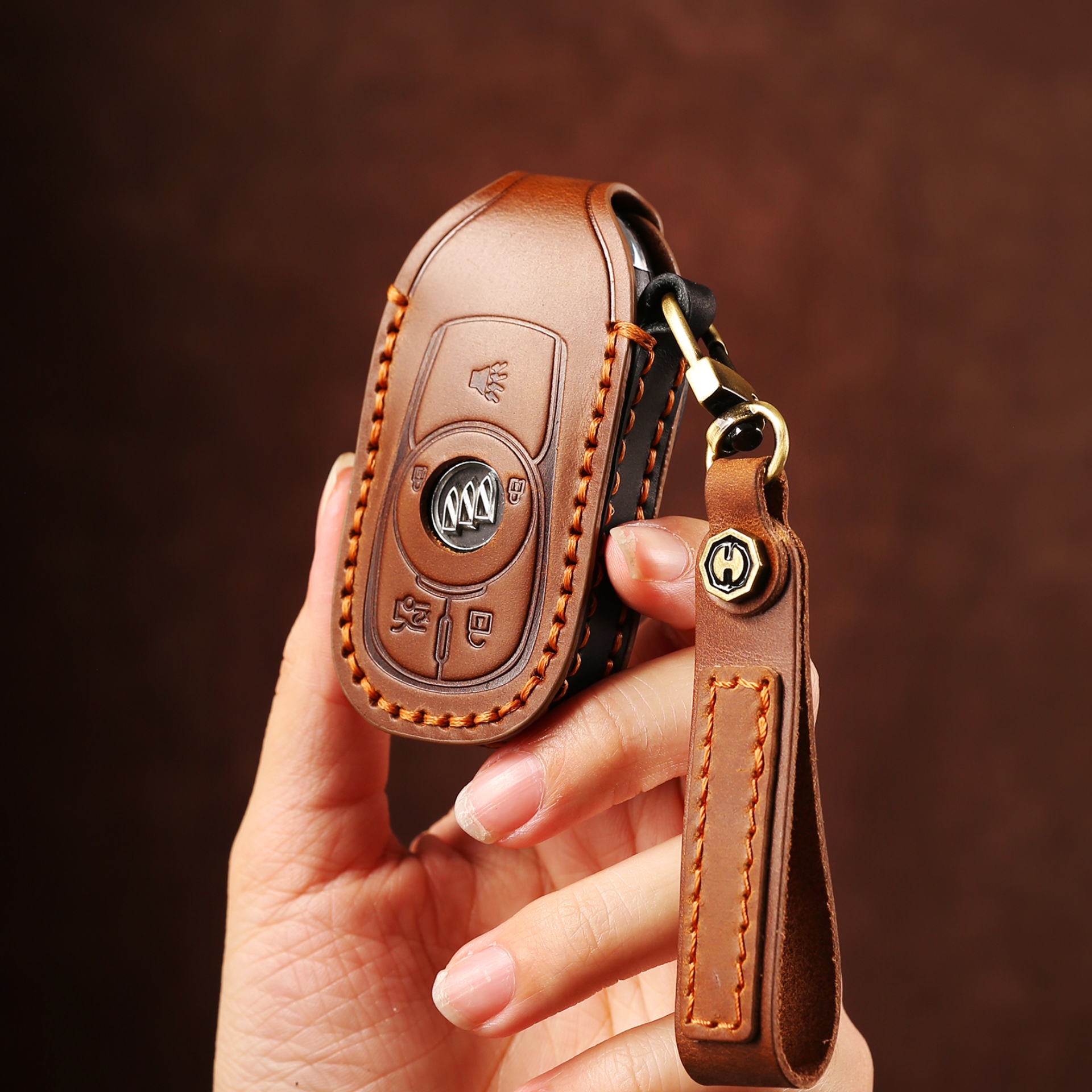 头层牛皮别克英朗车钥匙套包君威威朗君越GL8凯越6昂科拉昂科旗扣