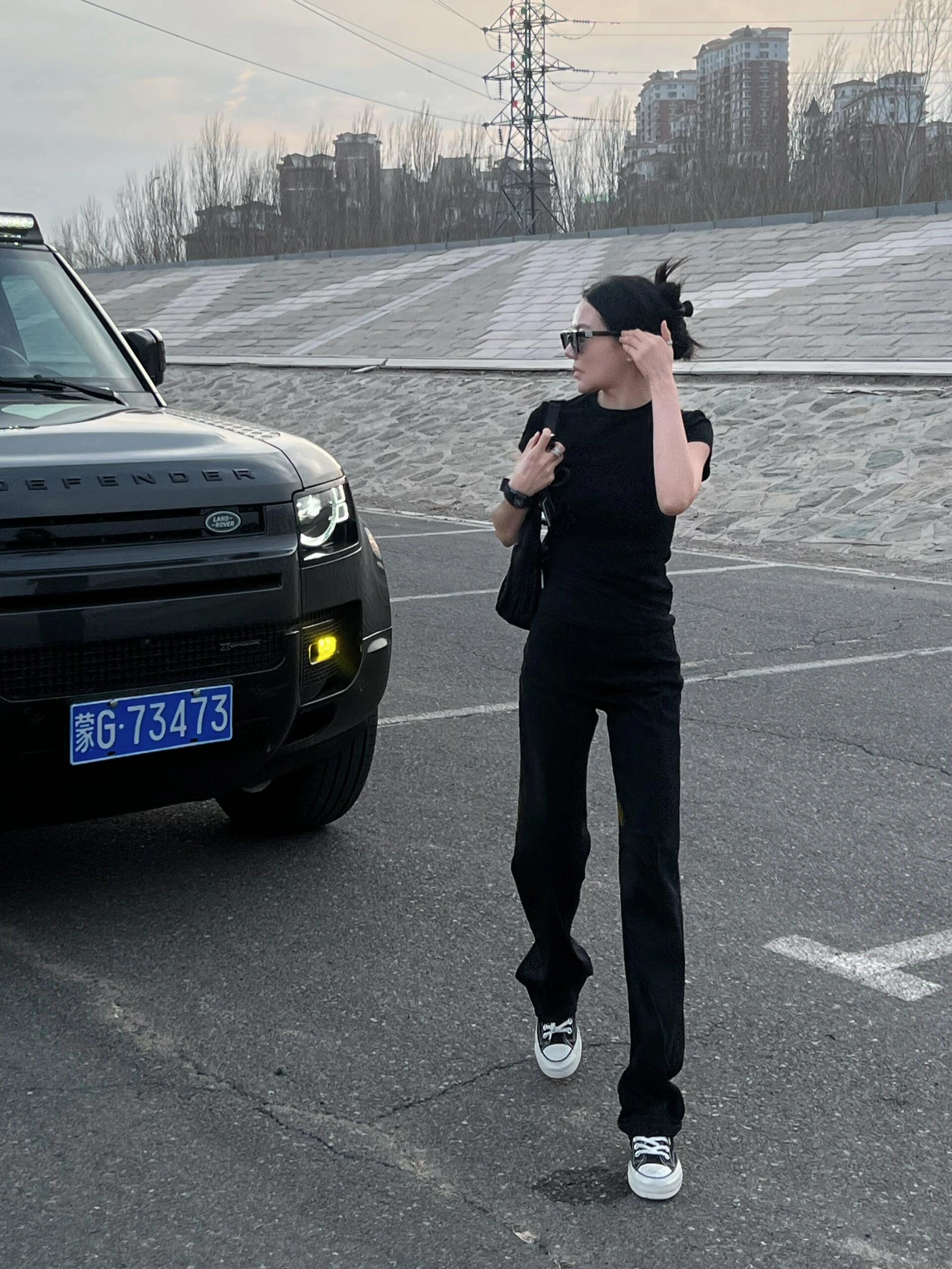 薯条裤系列修身170高个子黑色牛仔裤高腰显瘦堆堆直筒加长窄版裤