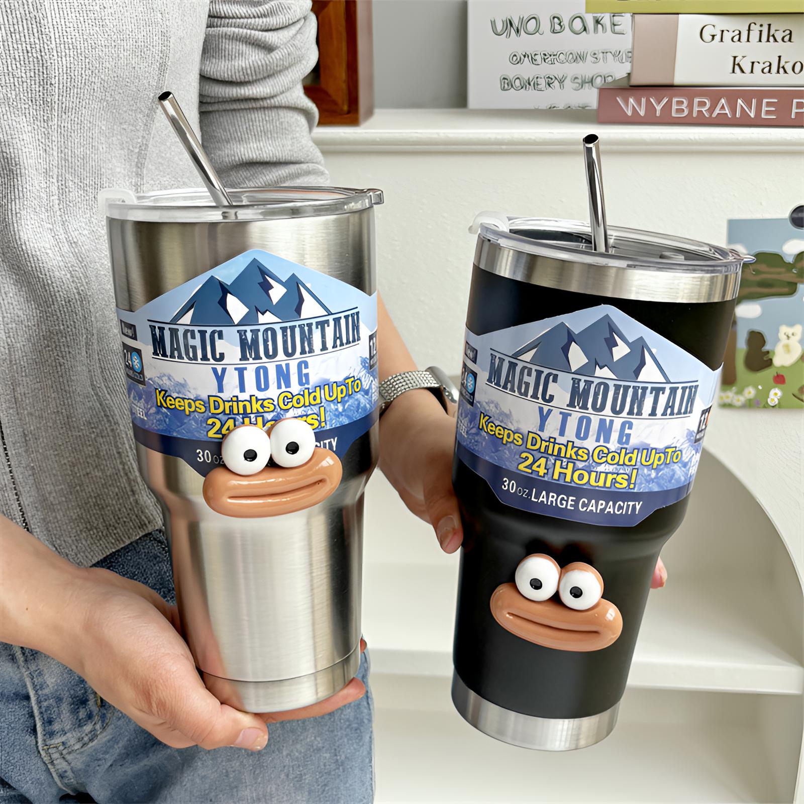 保冷冰霸杯304不锈钢大容量水杯保温杯吸管车载咖啡杯子夏季制冷