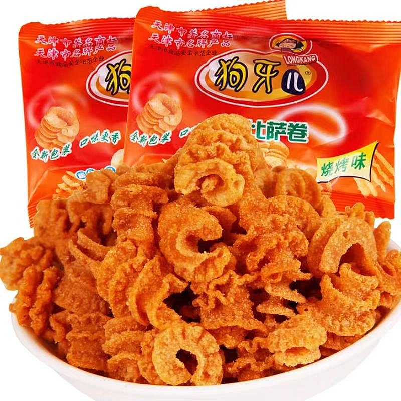 狗牙儿锅巴比萨卷8090后怀旧解馋小零食小吃儿时怀旧花椒休闲锅巴