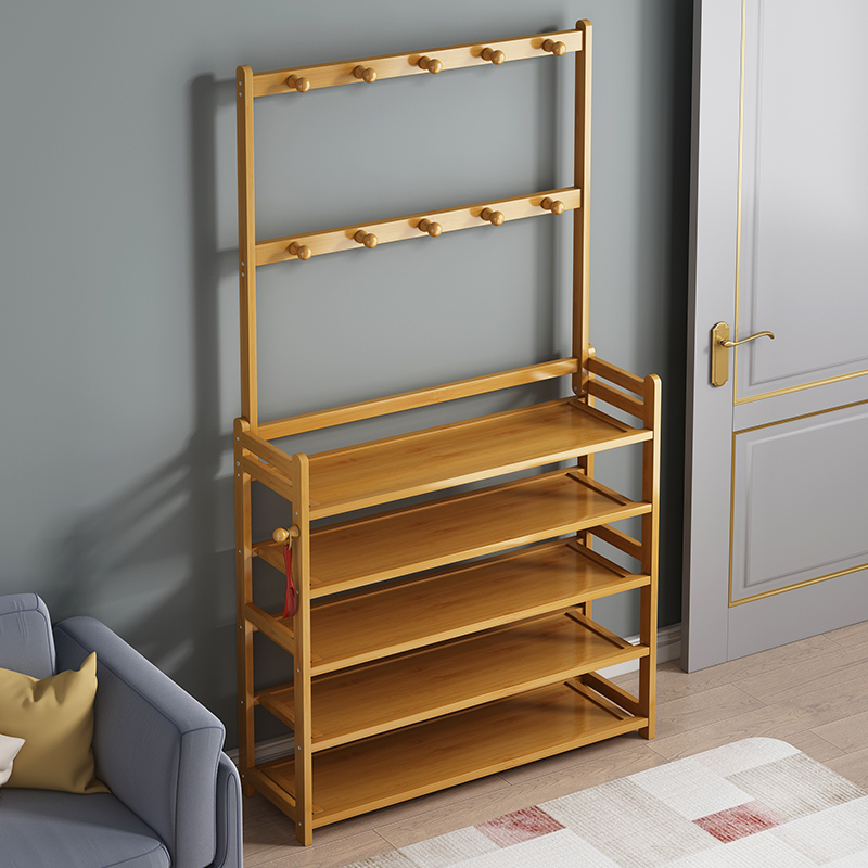 挂衣鞋架落地卧室置物架简易小挂包架子收纳多功能立式家用挂帽架