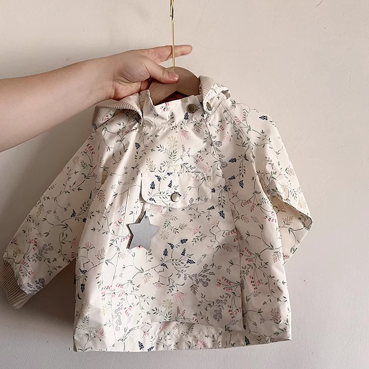 2025秋冬新款欧美mat男女童风衣儿童精灵帽外套宝宝新款三防外套
