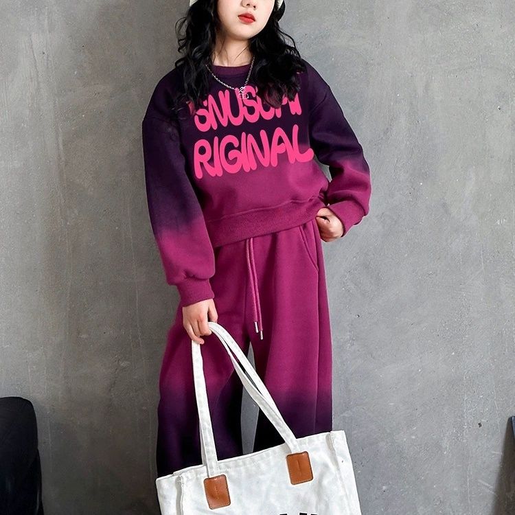 新款女孩春秋洋气运动休闲卫衣两件套女童秋装套装韩系网红儿童装
