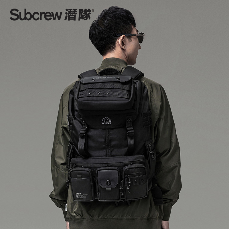 Subcrew潮牌大号男包多功能旅行包ins明星同款战术可拆卸男双肩包