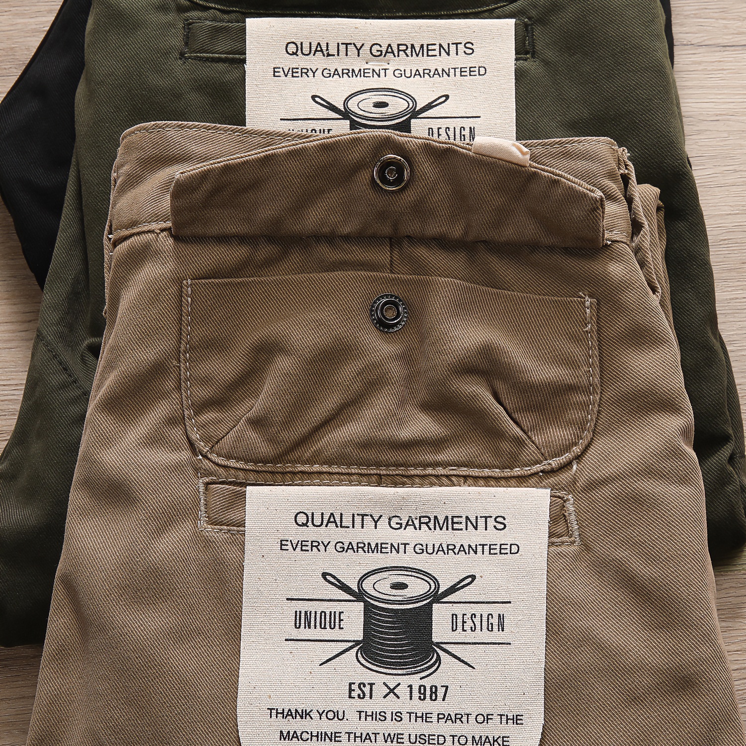 美式重磅水洗复古男士休闲裤阿美咔叽工装裤纯棉做旧直筒长裤子男