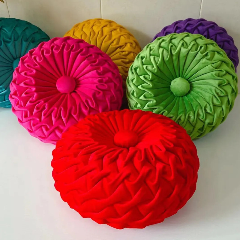 自己缝制小六手工抱枕如意花边元宝半成品材料包沙发靠枕圆形抱枕