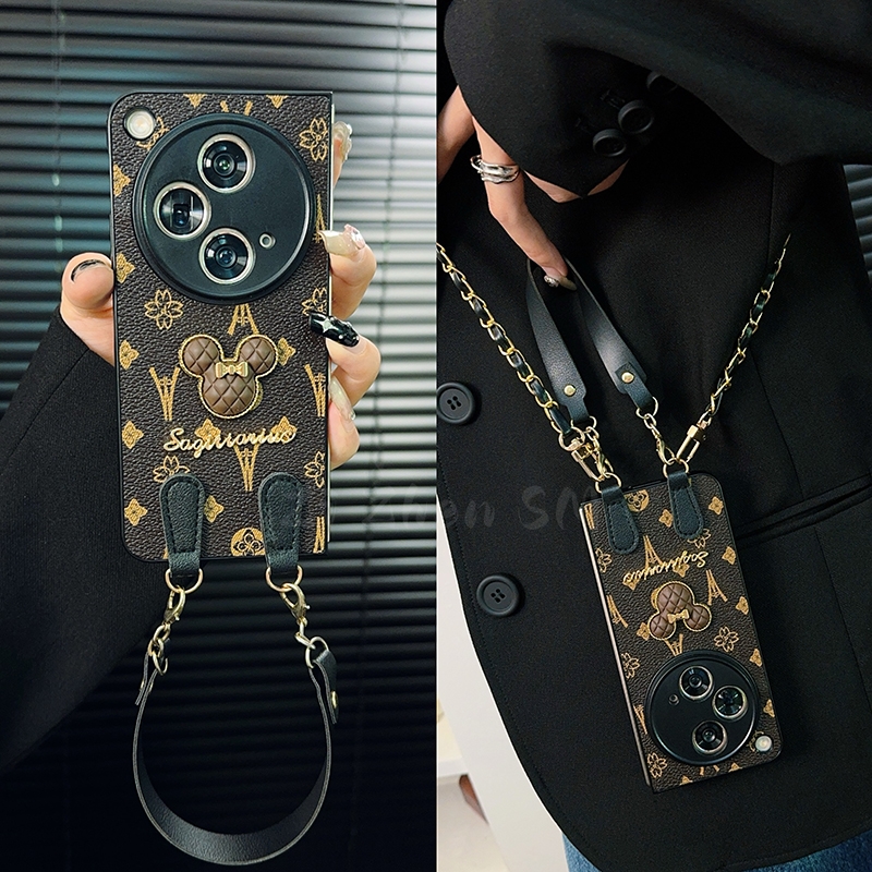 适用oppofindn3手机壳新款findn3套oppo高级轻奢皮纹背带挂绳女款