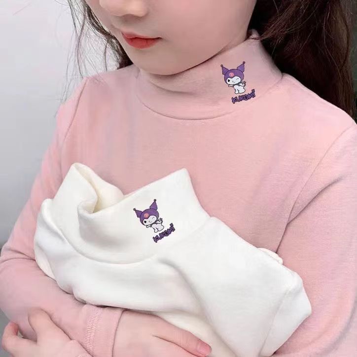 女童德绒打底衫秋冬新款儿童长袖T恤洋气宝宝内搭半高领打底上衣