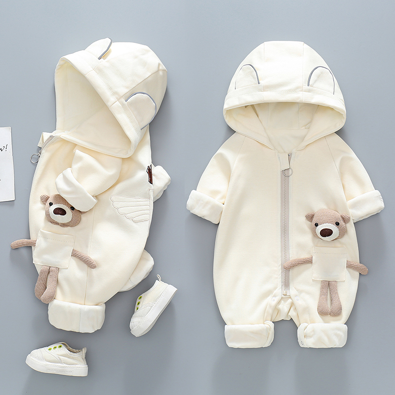 网红超萌婴儿连体衣男女宝宝衣服春秋外出服新生幼儿加绒纯棉秋装