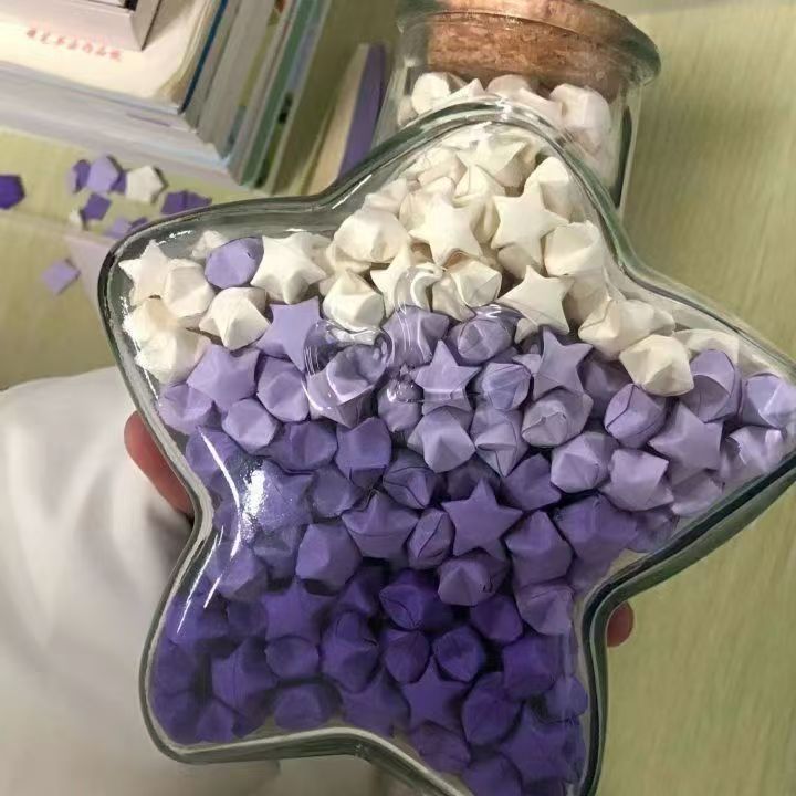 创意DIY五星星星瓶软木塞玻璃许愿瓶幸运折纸星星礼品漂流瓶空瓶