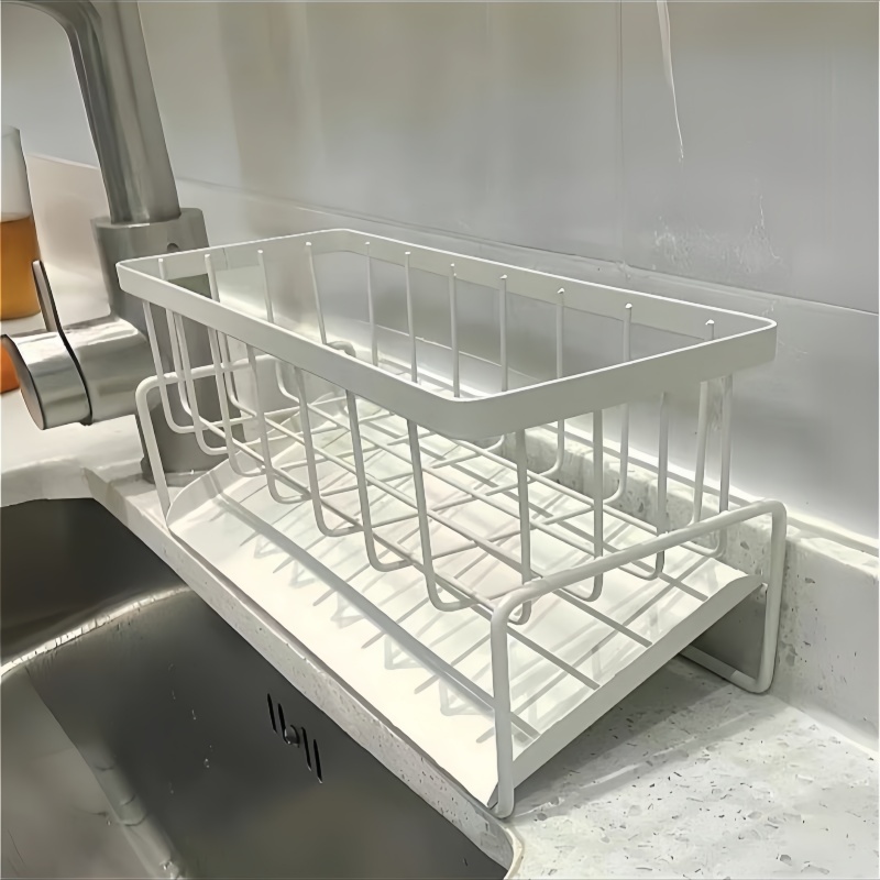 厨房置物架水槽沥水抹布架家用免打孔水池水龙头钢丝球收纳架A081
