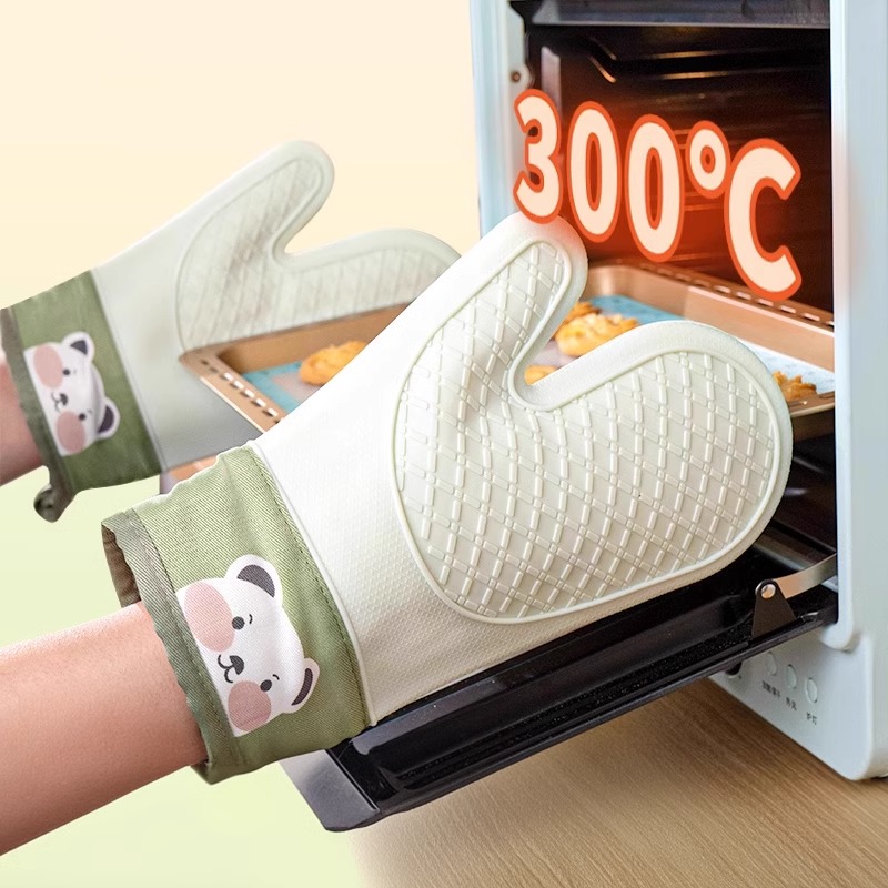 烤箱微波炉专用耐高温隔热手套加厚防滑防热烘焙硅胶防烫手套厨房