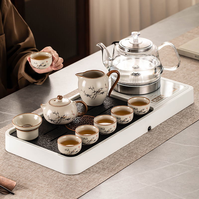 2024新款茶具茶盘套装家用全自动一体机底部上水茶台整套烧水茶壶