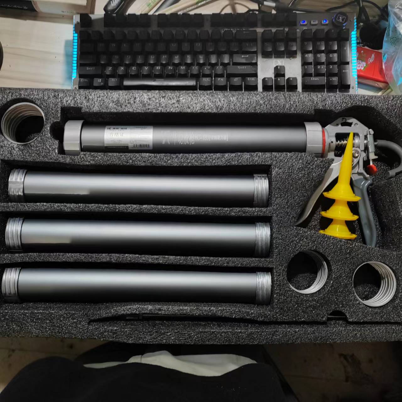 华聪19轴加长版专业胶枪正品华聪胶枪轴承嵌套轻松自动断胶胶枪