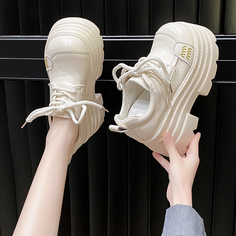 小个子乐福鞋女2025新款秋冬季百搭厚底松糕鞋女增高休闲单鞋10cm