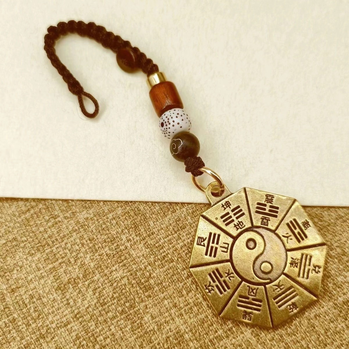 复古太极八卦福牌钥匙扣挂坠家用男女随身挂饰汽车钥匙链挂饰