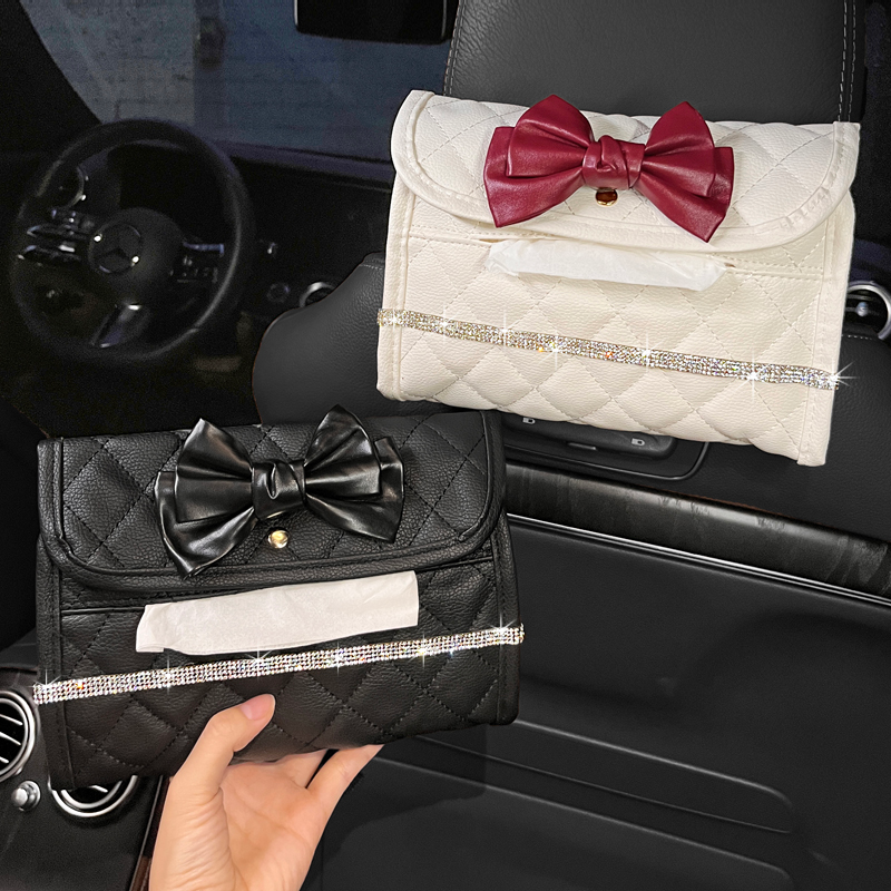 车载纸巾盒高级女挂式抽纸盒汽车用品扶手箱遮阳板车内纸抽盒车用